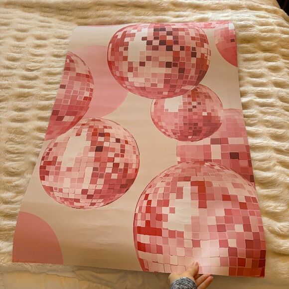 Urban Outfitters Pink Disco Ball Art Print Poster - Picture 4 of 5
